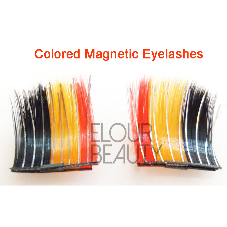 	Colored magnetic false eyelashes China manufacturer EA34